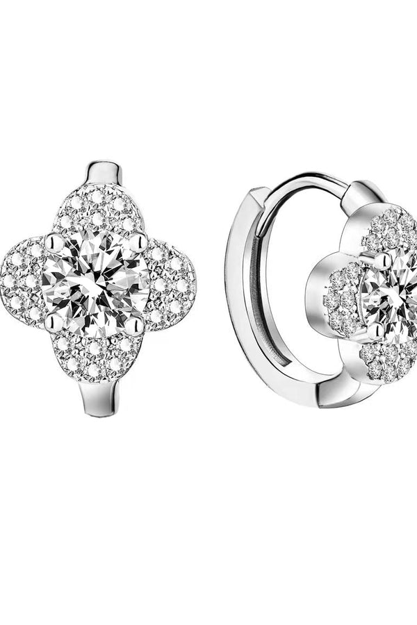 Allison - White Gold Moissanite Clover Earrings