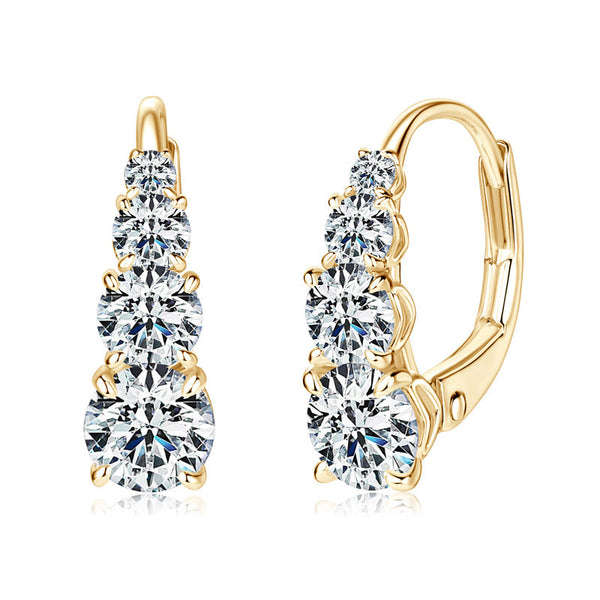 Carol Four-Stone Earrings in White Gold