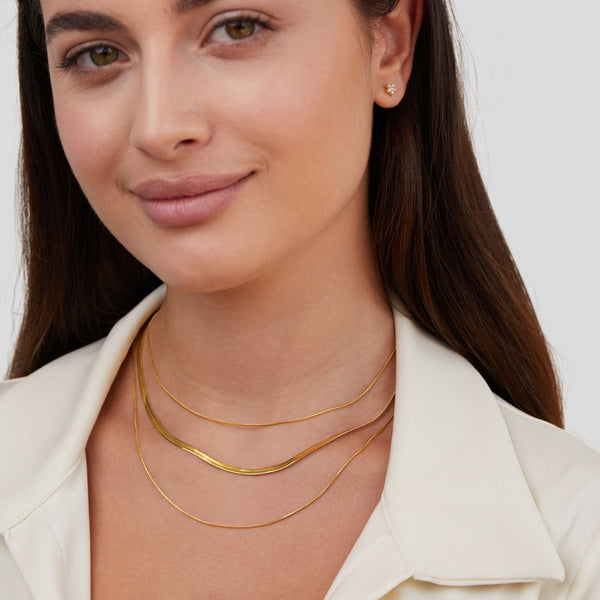 Amber - Layered Gold Necklace with Multiple Strands