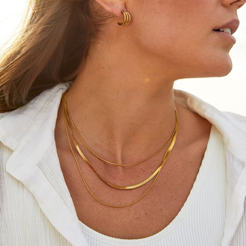 Amber - Layered Gold Necklace with Multiple Strands