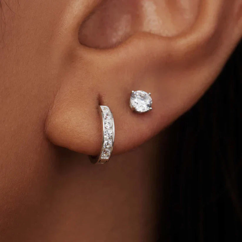 Dara Brillane White Gold Stone Earrings Set