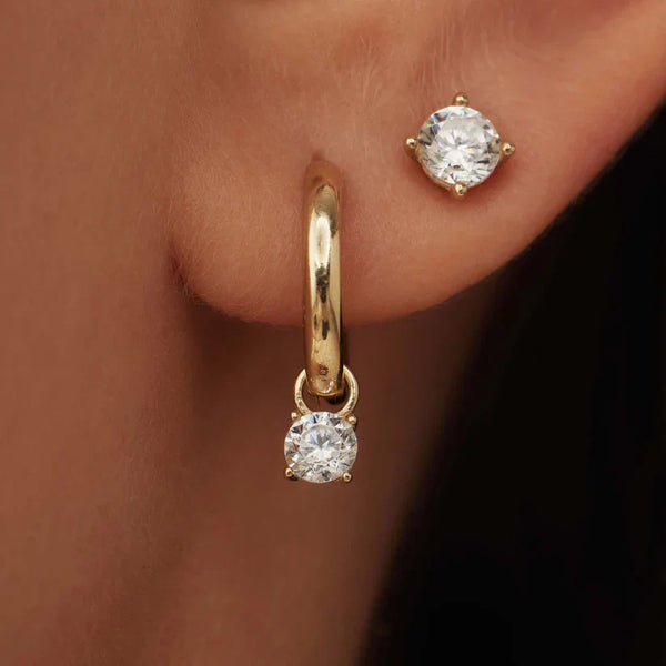 Gold Moonstone Earrings Set