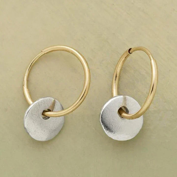 Artisan-Made Bohemian Gold and Silver Earrings