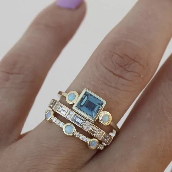 Ocean - Inspired Vintage Crystal Ring Collection