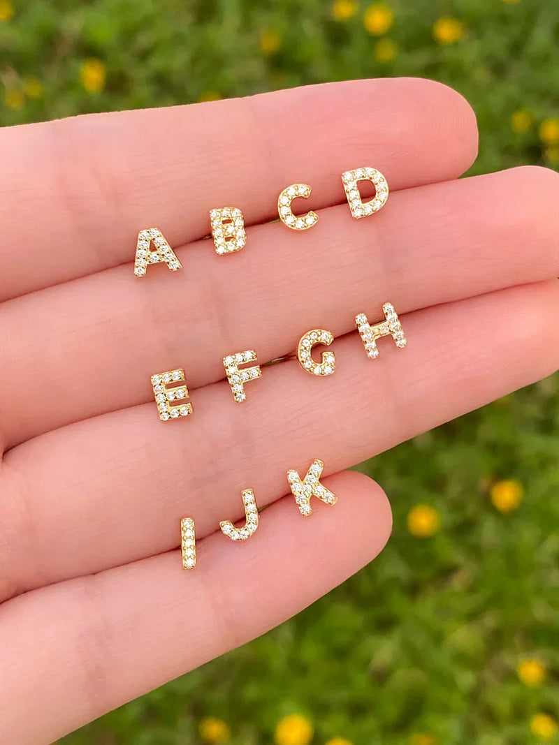 Andrea - Gold Initial Earring  Single Piece