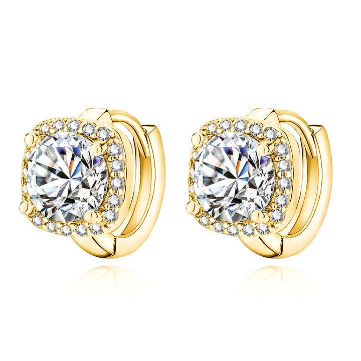 Nadine - Square Earrings in White Gold