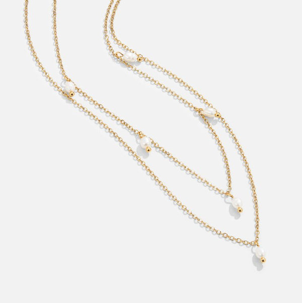 Aspen - Layered Necklace with Kay Pearl Drops