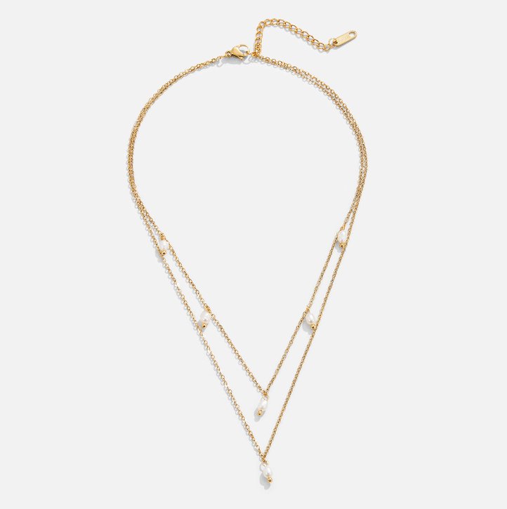 Aspen - Layered Necklace with Kay Pearl Drops