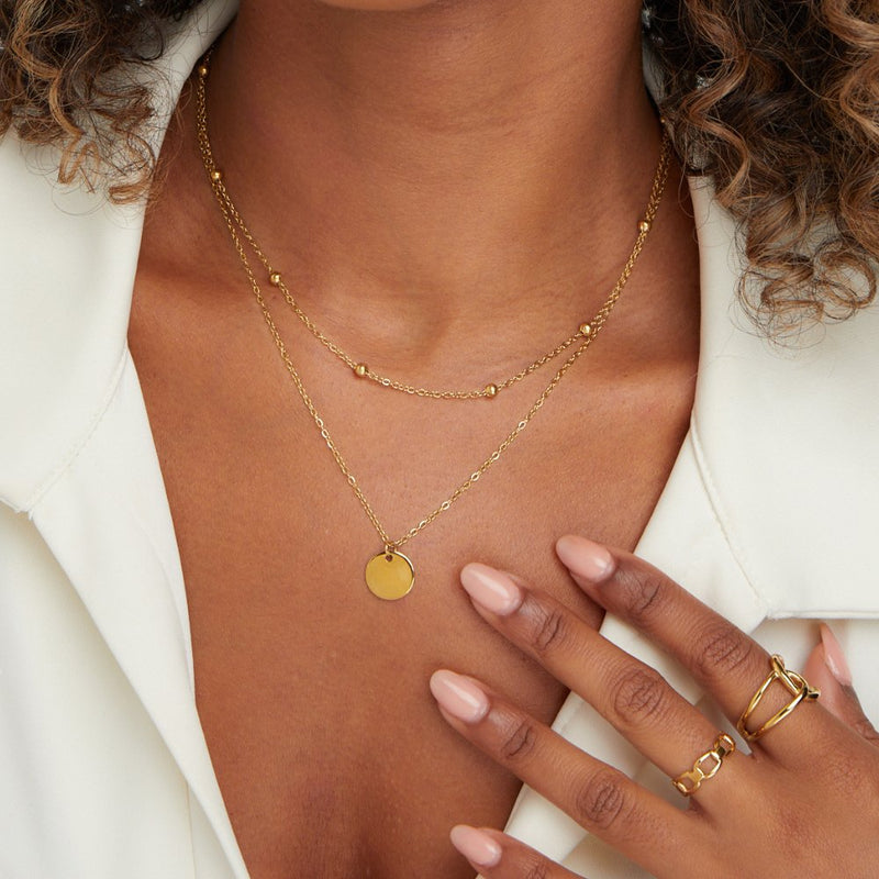 Amanda - Multi-Layered Disc Pendant Necklace