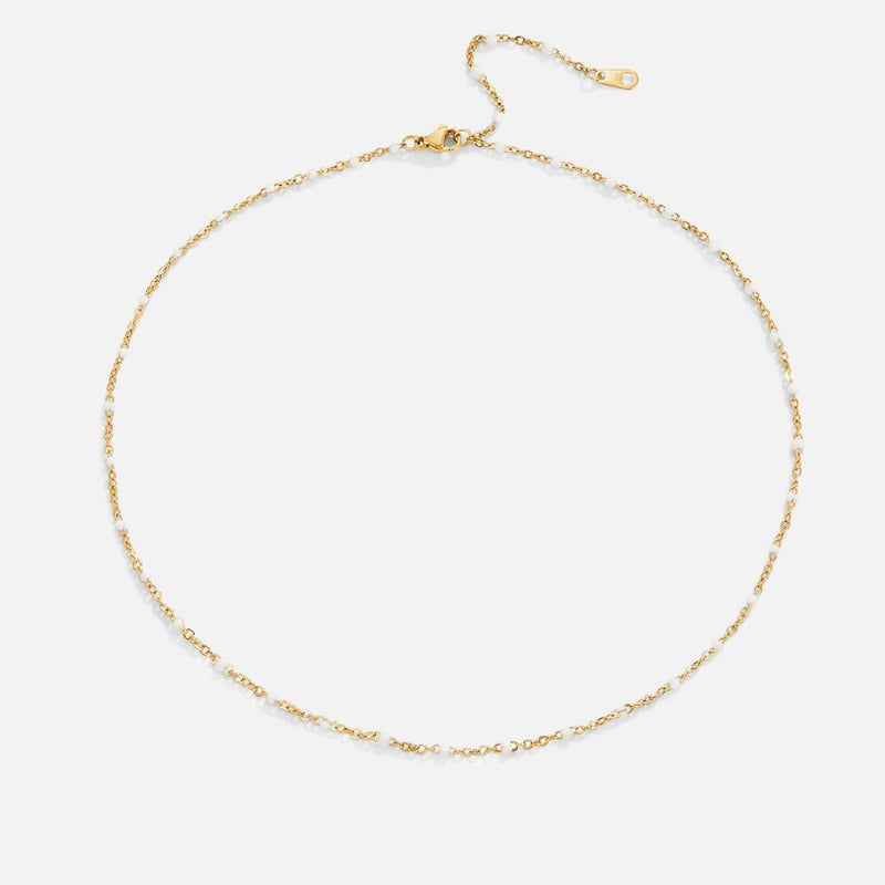 Amelia - Elegant White Bead Necklace