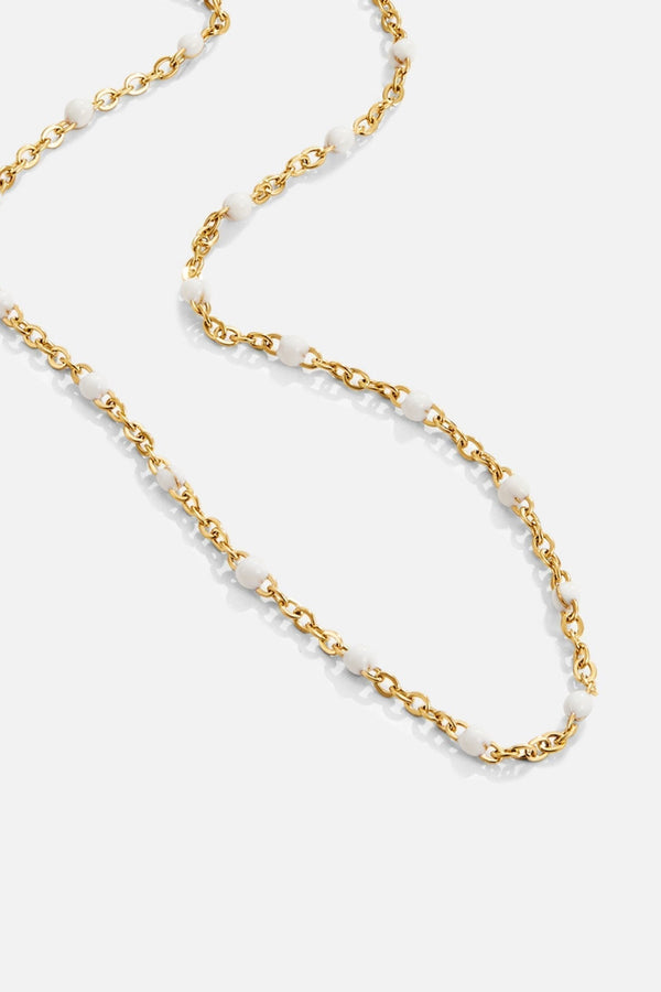 Amelia - Elegant White Bead Necklace
