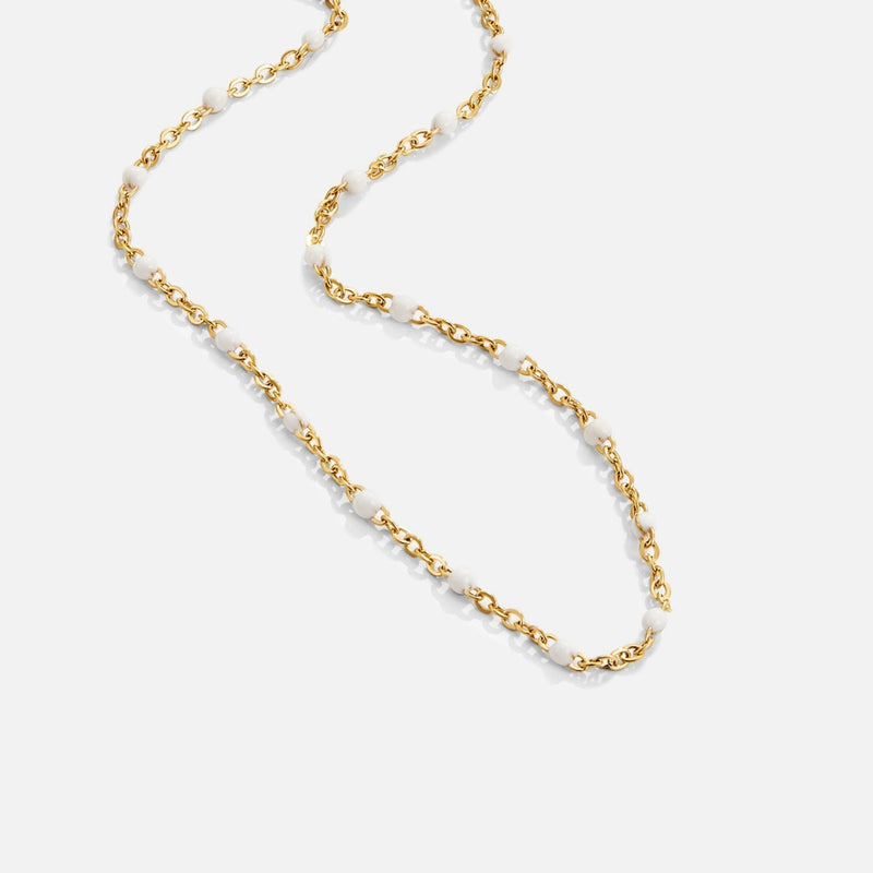 Amelia - Elegant White Bead Necklace