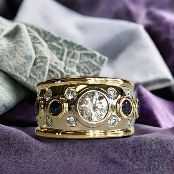 Classic Gold Ring Adorned with Zirconia