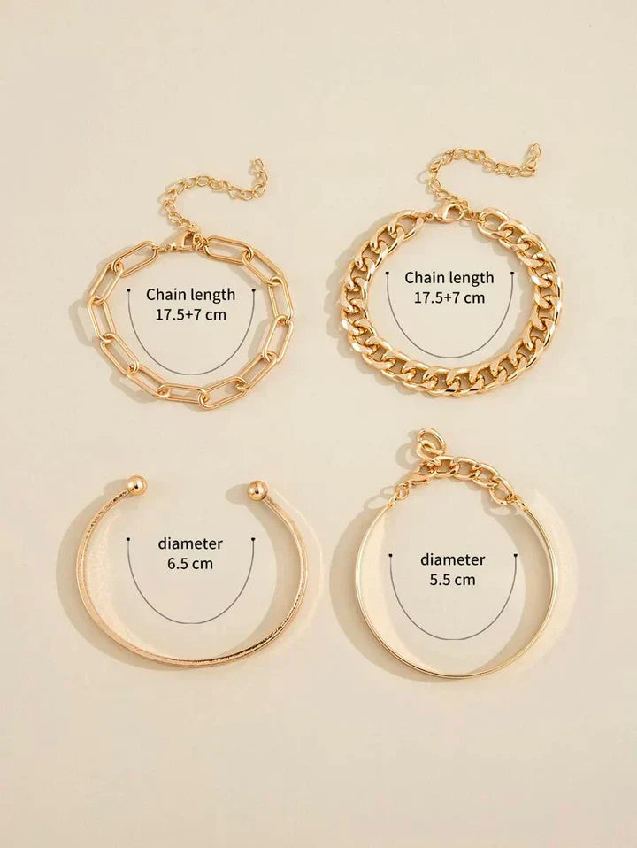 Beatrice - Gold Elan Mercer Bracelet Set