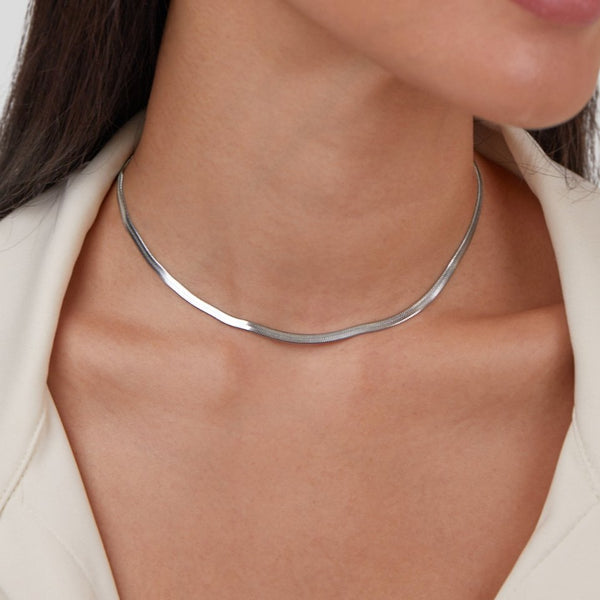 Silver Snake Chain Necklace by Sarya