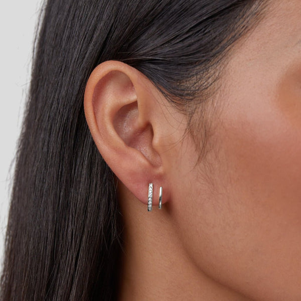 Crystal-Embellished Silver Claw Earrings
