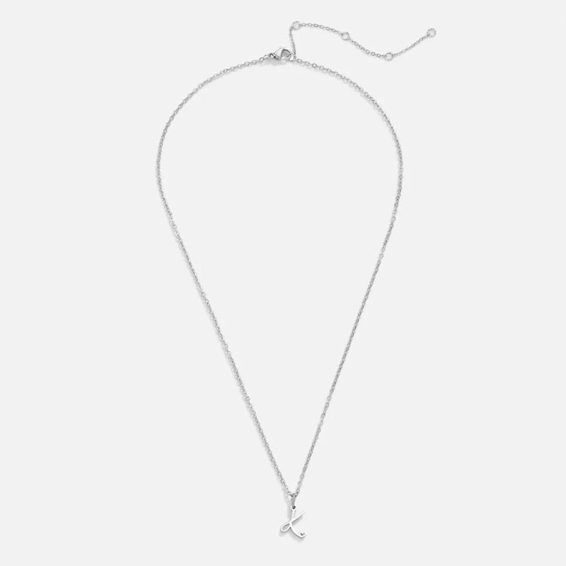 Annabelle - Heart-Shaped Silver Letter Necklace