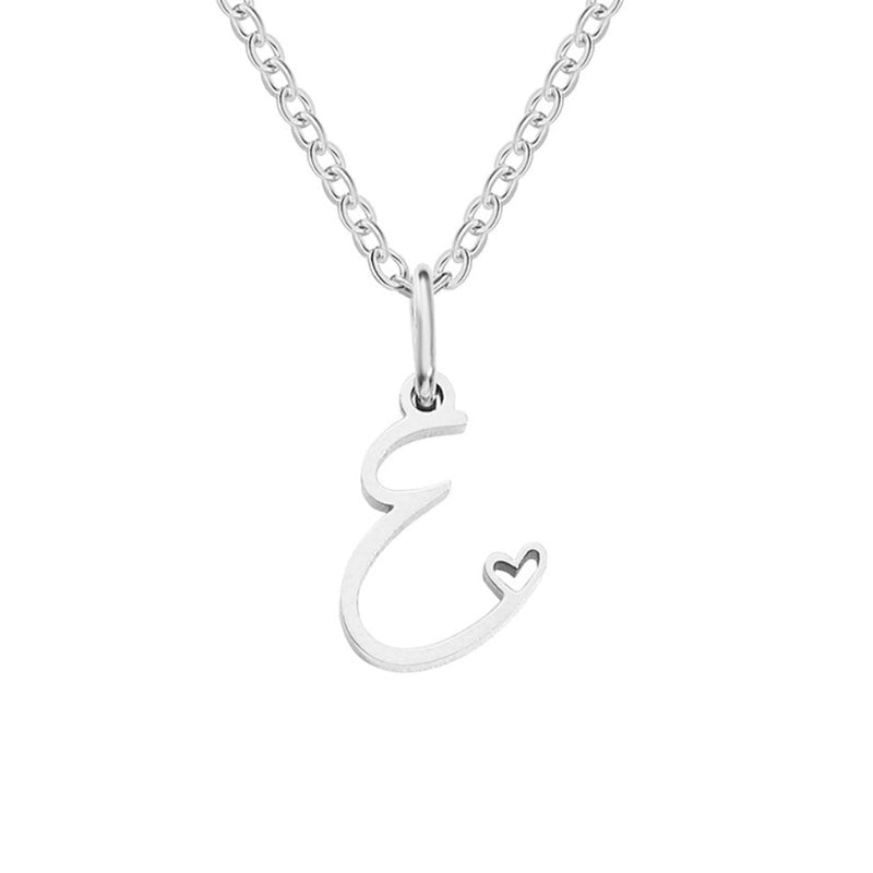 Annabelle - Heart-Shaped Silver Letter Necklace