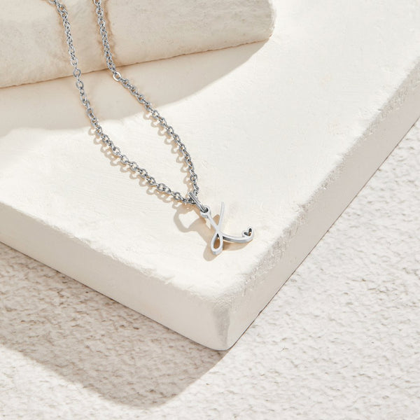 Annabelle - Heart-Shaped Silver Letter Necklace