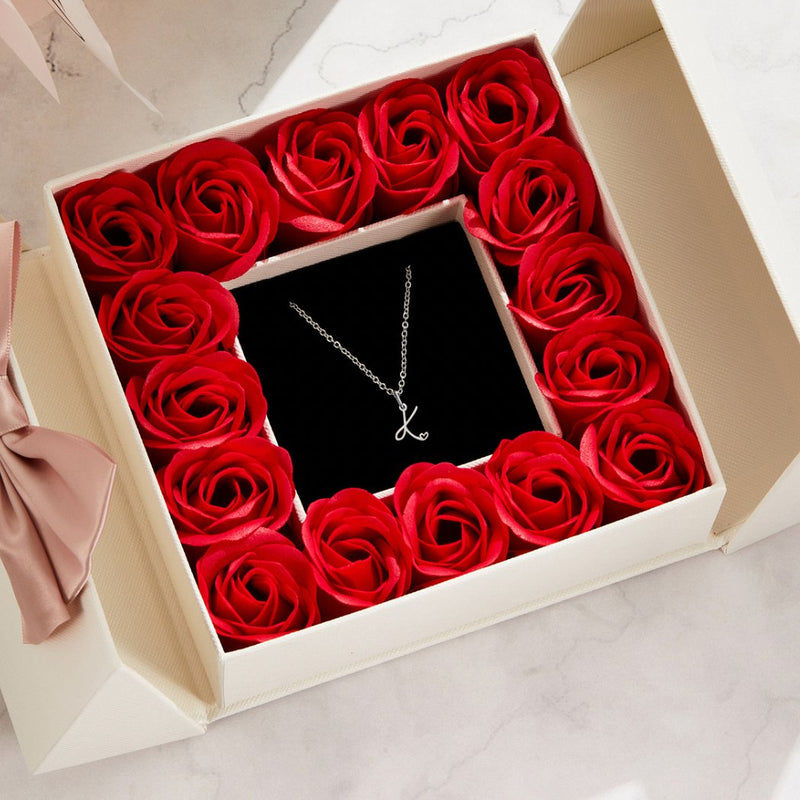 Annabelle - Heart-Shaped Silver Letter Necklace