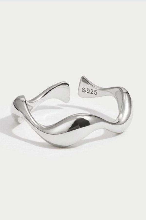 Elle - Adjustable Silver Wave Ring
