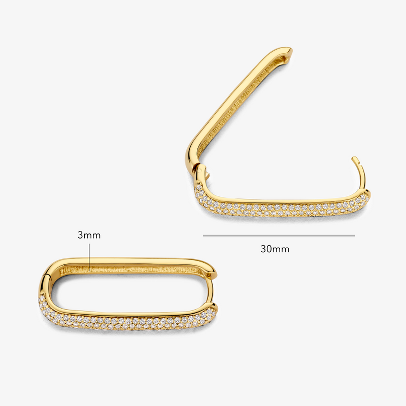 Diana - Gold Large Icon Pavé Hoop Earrings