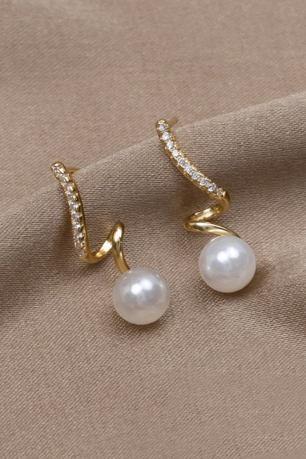 Tam Pearl Wave Drop Earrings