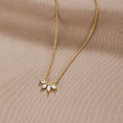 Andrea - Crystal Leaf Necklace