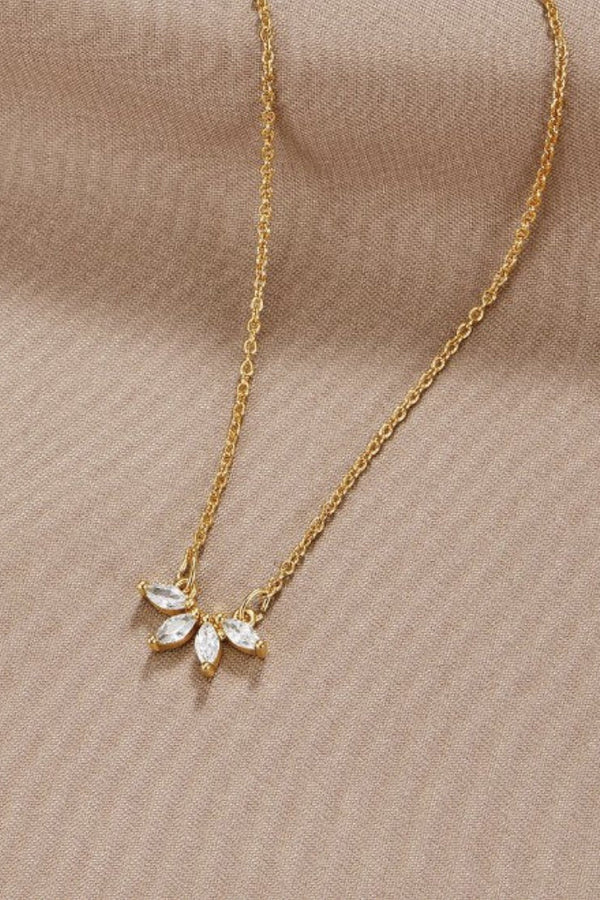 Andrea - Crystal Leaf Necklace