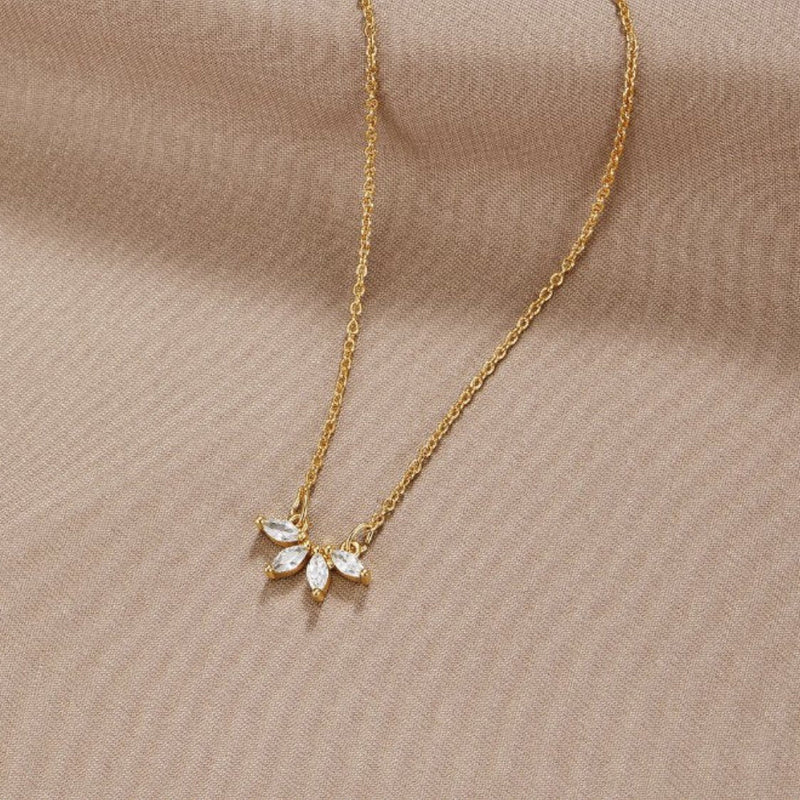 Andrea - Crystal Leaf Necklace