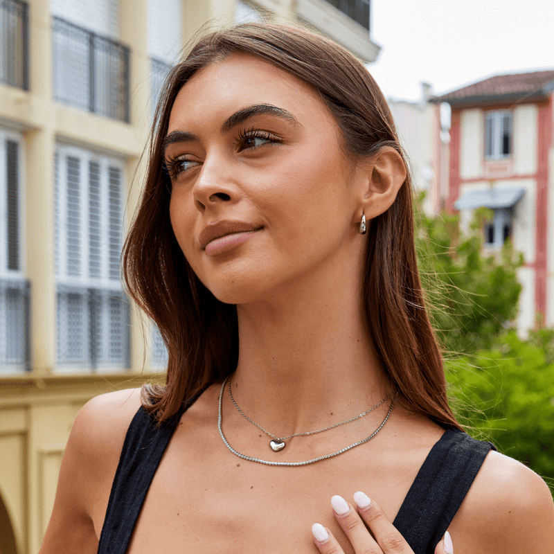 Valentina Silver Hoop Earrings - Elegant and Timeless Design