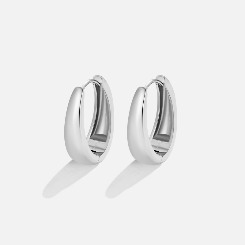 Valentina Silver Hoop Earrings - Elegant and Timeless Design