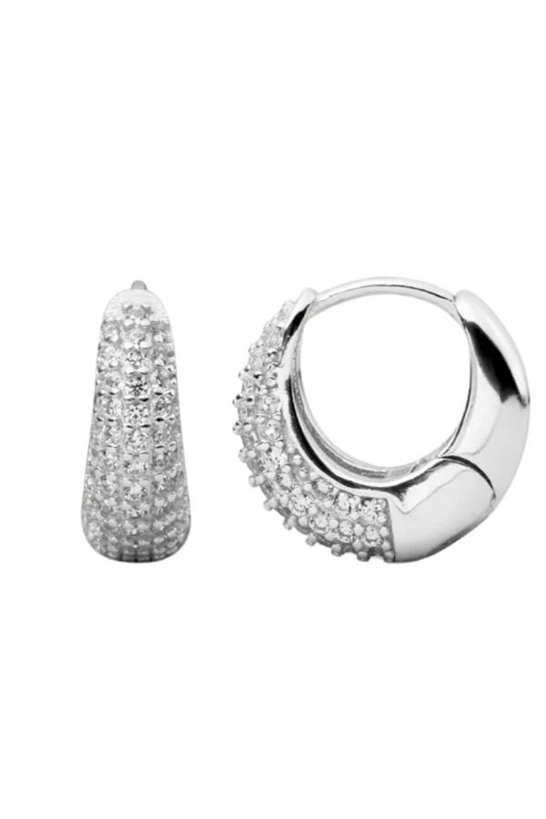 Jules Mini Hoop Earrings in White Gold