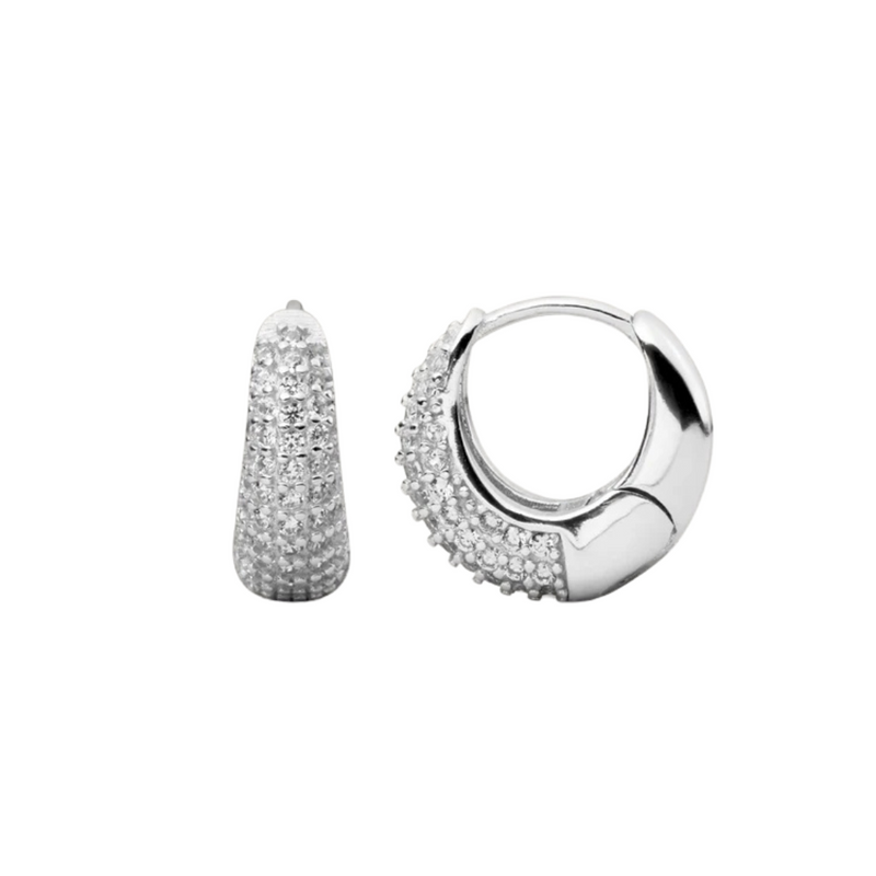 Jules Mini Hoop Earrings in White Gold