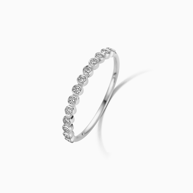 White Gold Diamond Bubble Ring