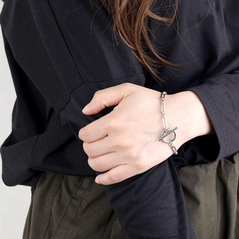 White Gold T-Bar Link Bracelet